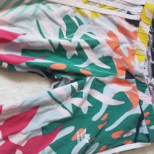 Multi colour leaf print adidas pants + free item